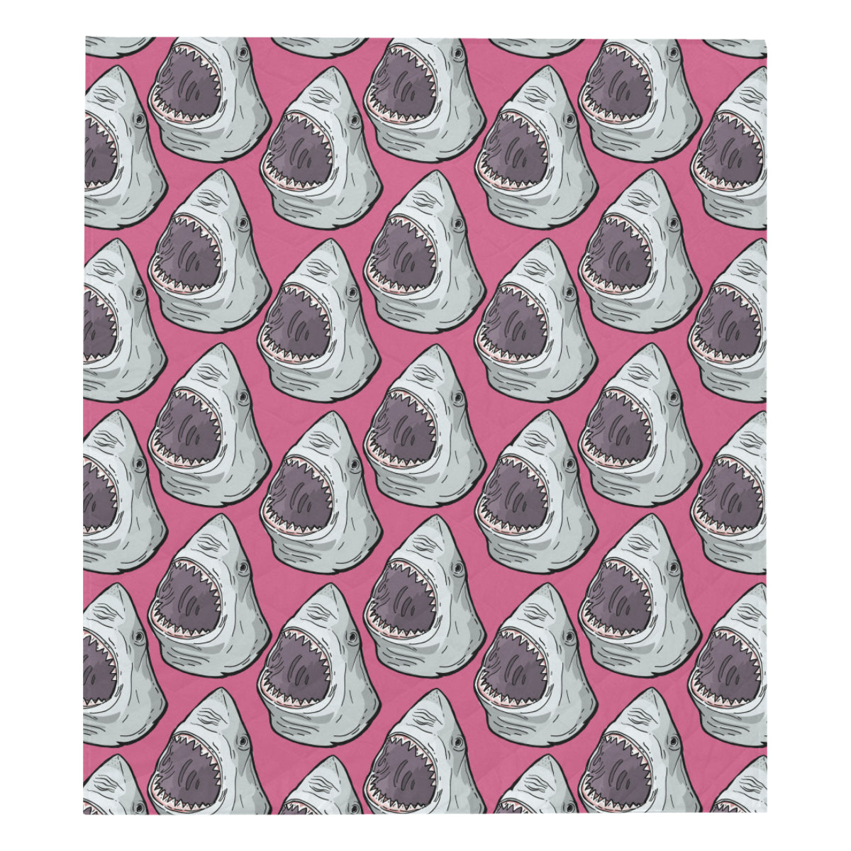 Great White Shark Pattern Print Design 01 Premium Quilt
