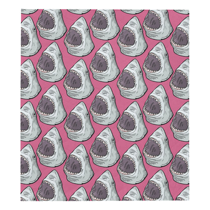 Great White Shark Pattern Print Design 01 Premium Quilt