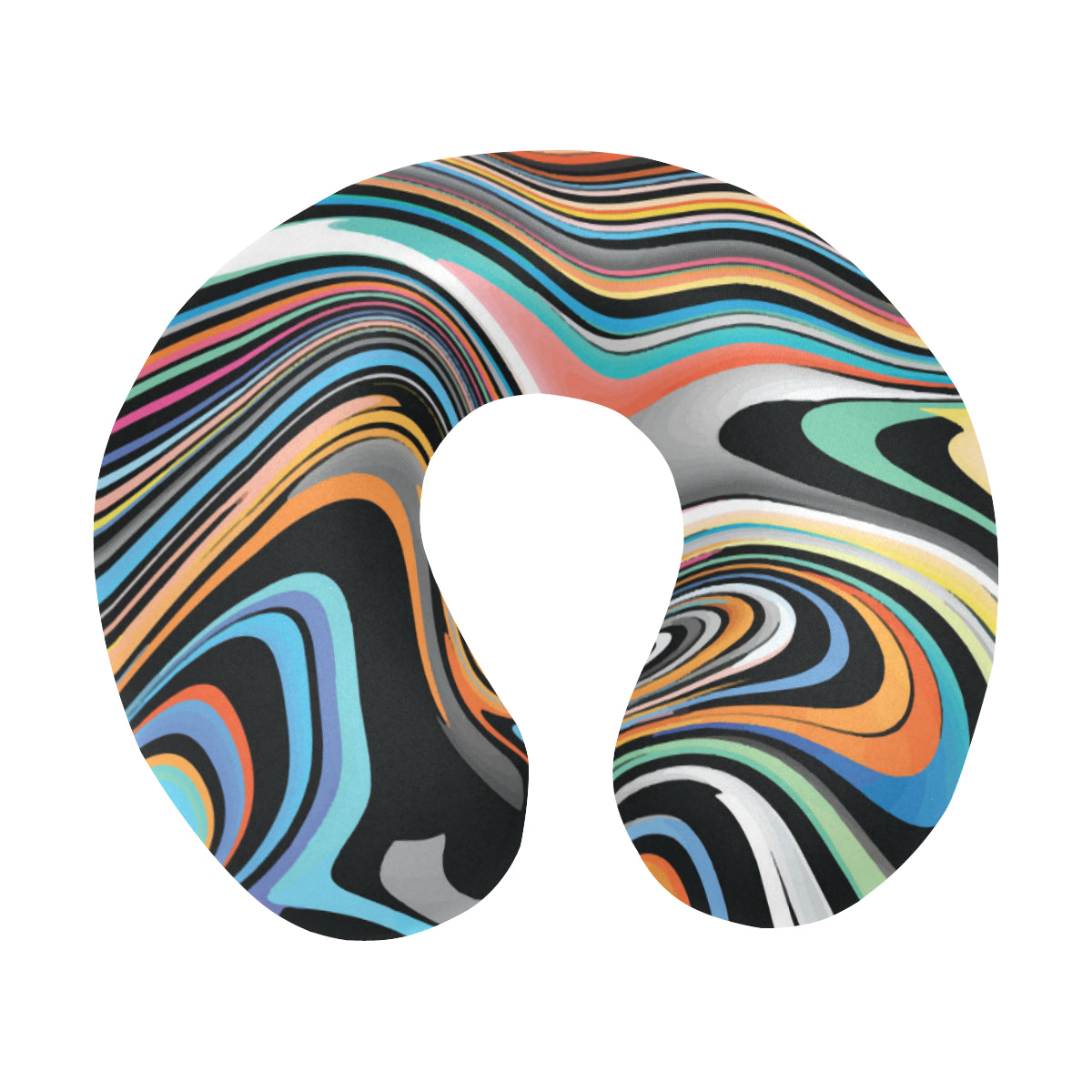 Liquid Pattern Print Design 02 U-Shaped Travel Neck Pillow