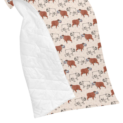 Bulldogs Pattern Print Design 04 Premium Quilt