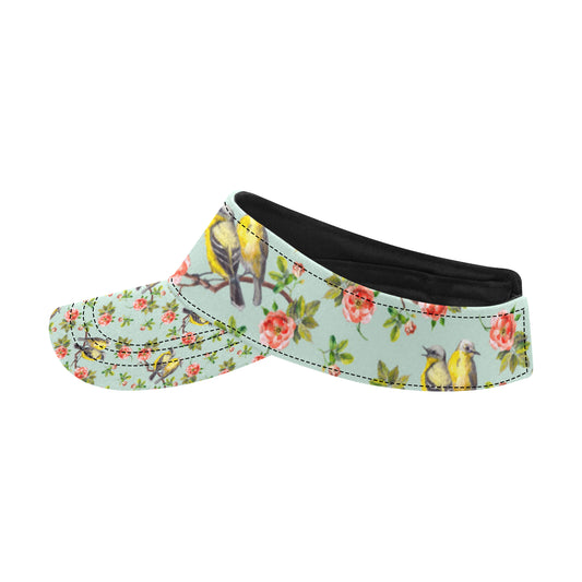 Bird with Red Flower Print Pattern Unisex Sun Visor