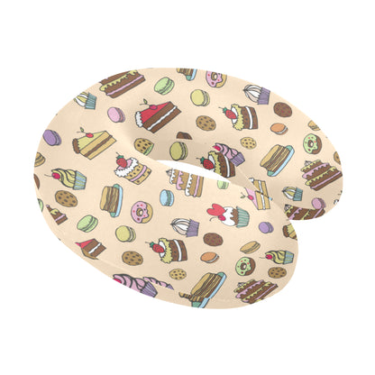 Cake Pattern Print Design 03 U-Shaped Travel Neck Pillow