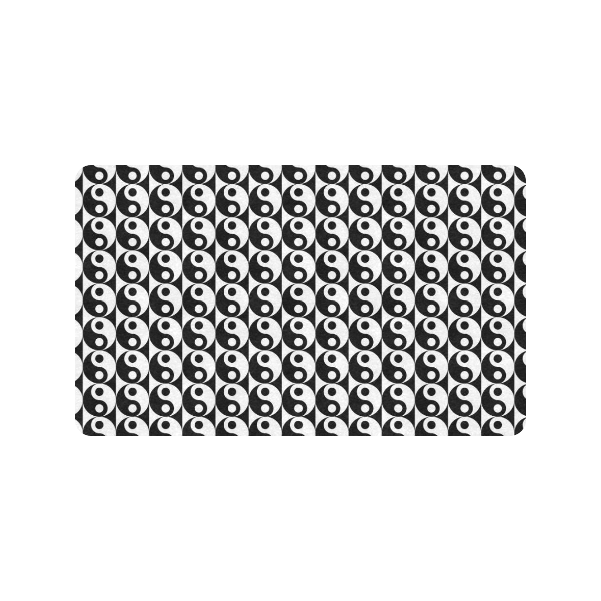 Yin Yang Classic Pattern Design Print Rubber Doormat