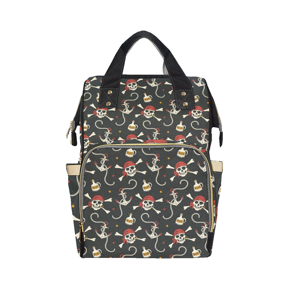 Pirate Pattern Print Design A02 Diaper Bag Backpack