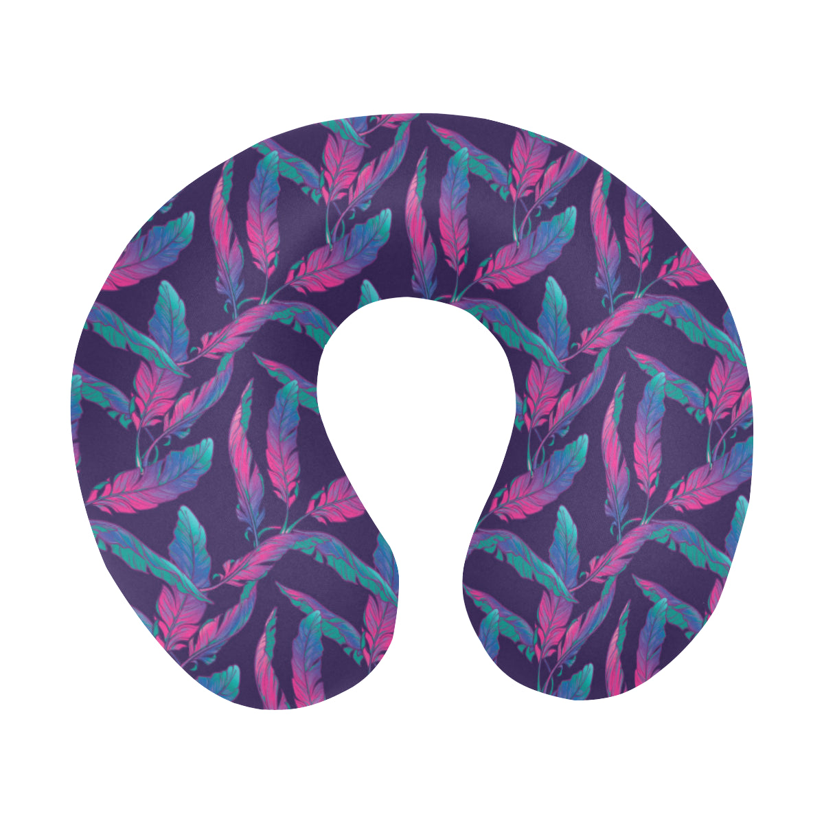 Banana Leaf Pattern Print Design 08 U-Shaped Travel Neck Pillow