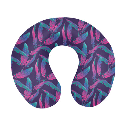 Banana Leaf Pattern Print Design 08 U-Shaped Travel Neck Pillow