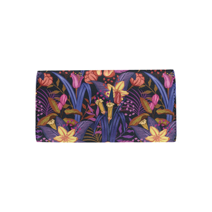 Lily Pattern Print Design LY016 Women's Trifold Wallet