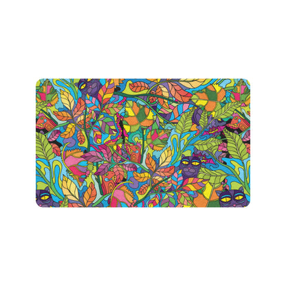 Psychedelic Trippy Flower Print Rubber Doormat