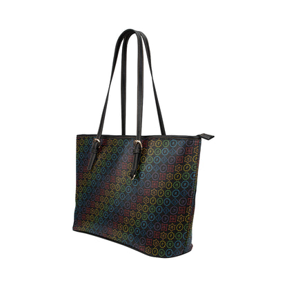 Chakra Colorful Symbol Pattern Leather Tote Bag