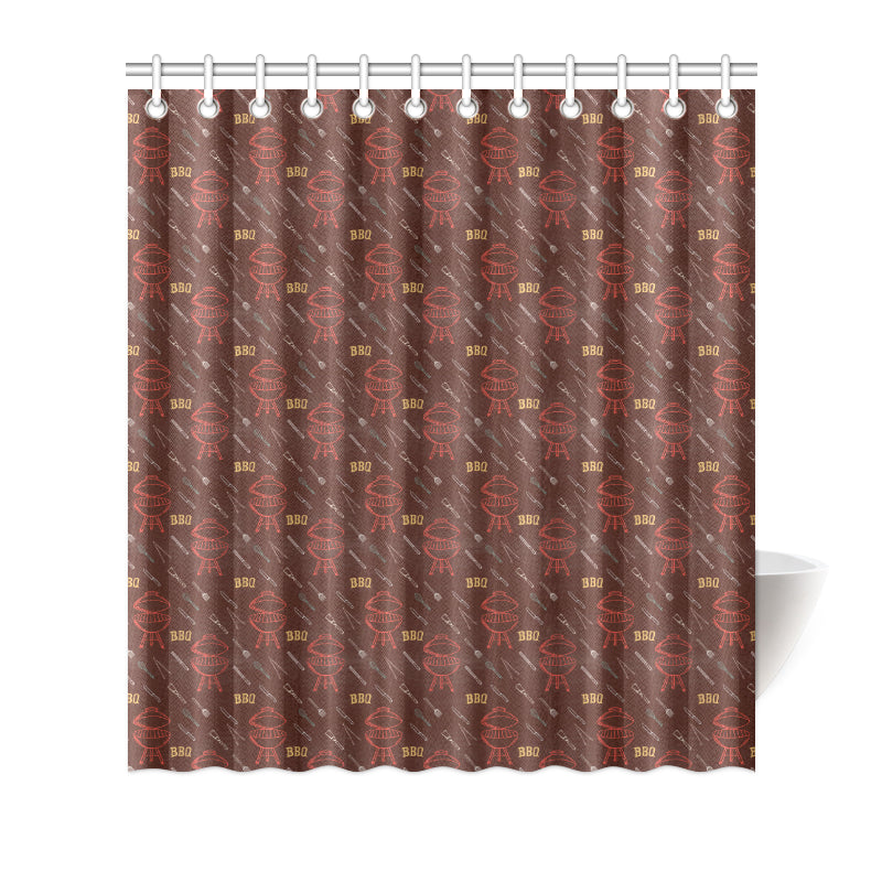 Barbecue Pattern Print Design 01 Shower Curtain