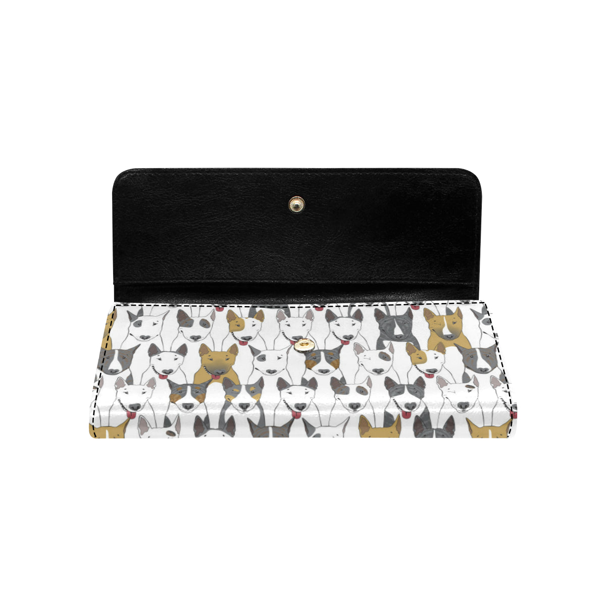 Bull Terriers Pattern Print Design 03 Women's Trifold Wallet