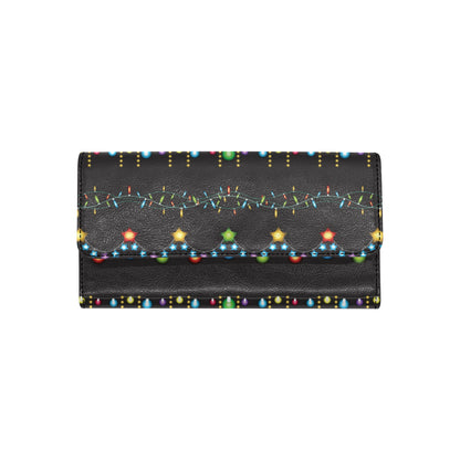 Christmas Light Pattern Print Design 01 Women's Trifold Wallet