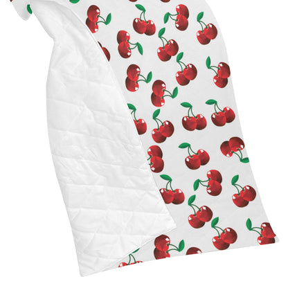 Cherry Pattern Print Design 01 Premium Quilt