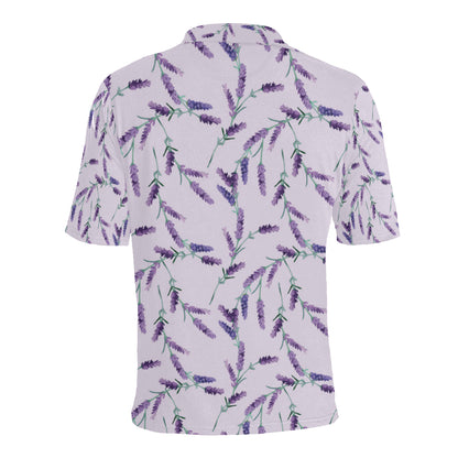 Lavender Pattern Print Design 02 Men Polo Shirt