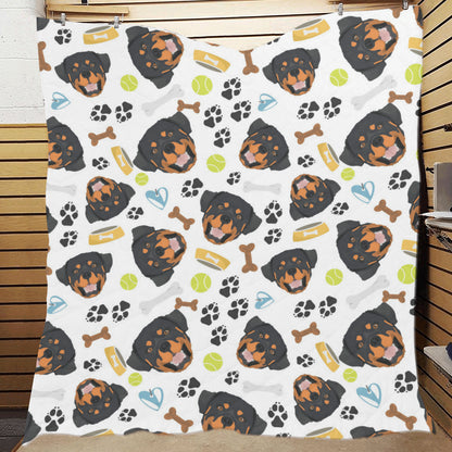 Rottweiler Pattern Print Design A04 Premium Quilt