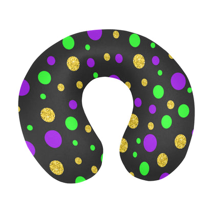 Mardi Gras Pattern Print Design 07 U-Shaped Travel Neck Pillow