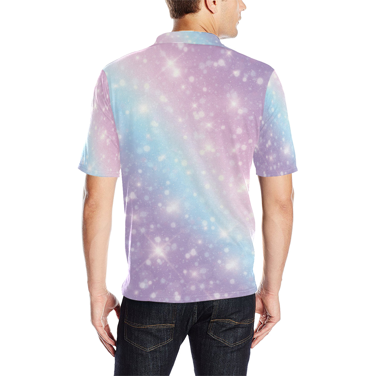 Cosmic Pastel Pattern Print Design 02 Men Polo Shirt