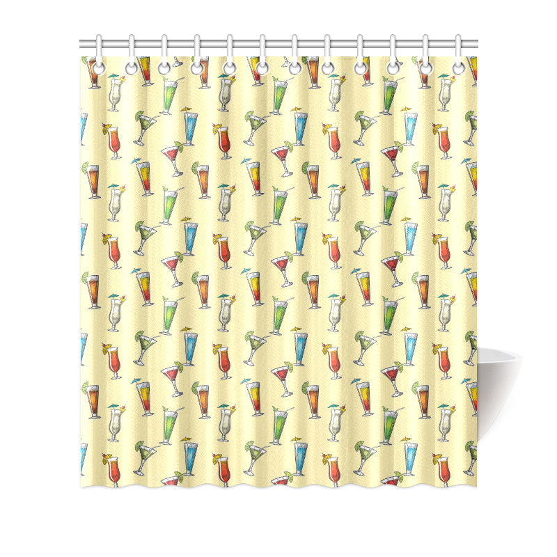 Cocktail Pattern Print Design 02 Shower Curtain