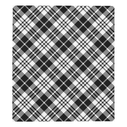 Plaid Black White Pattern Print Design A02 Premium Quilt