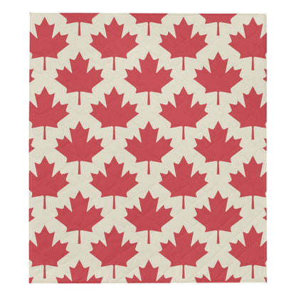 Maple Leaf Pattern Print Design 03 Premium Quilt