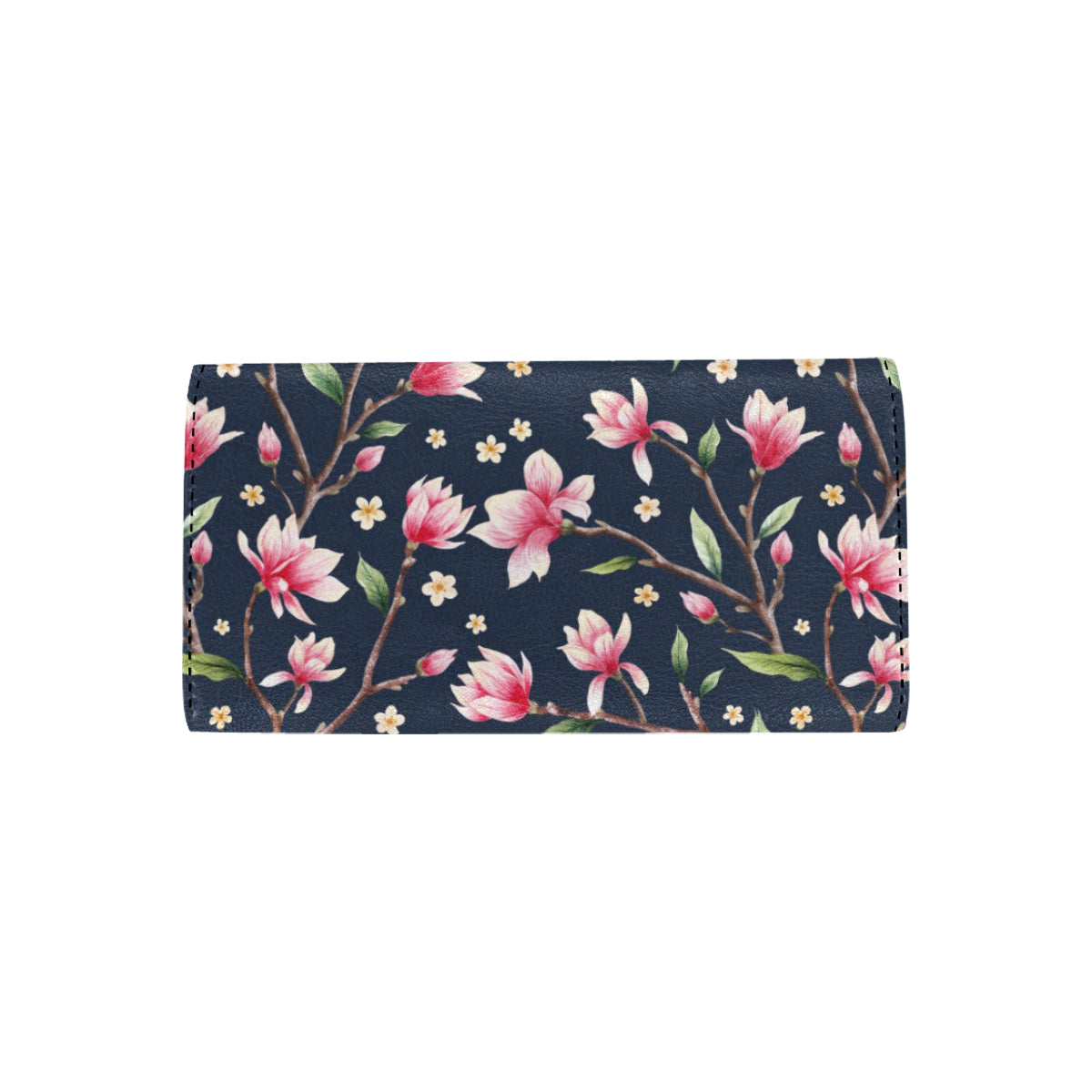 Magnolia Pattern Print Design MAG09 Women's Trifold Wallet