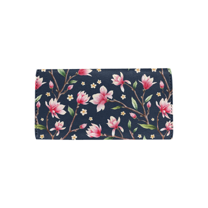 Magnolia Pattern Print Design MAG09 Women's Trifold Wallet