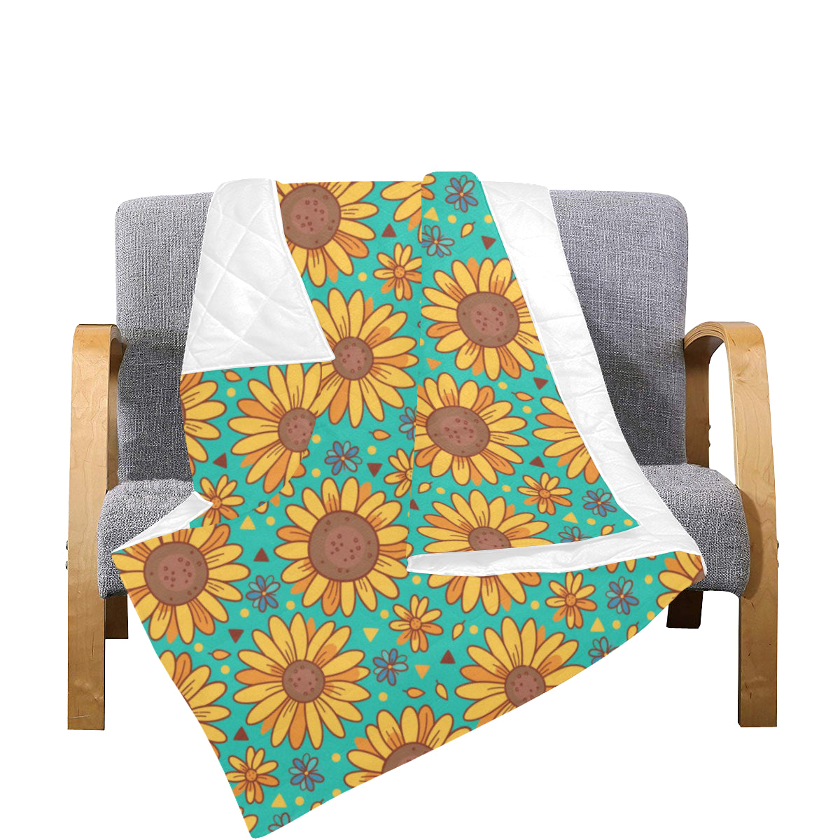 Sunflower Pattern Print Design SF013 Premium Quilt