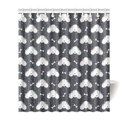 Poodle Pattern Print Design A03 Shower Curtain