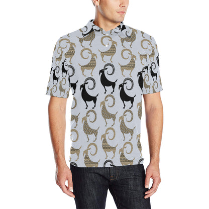 Goat Pattern Print Design 03 Men Polo Shirt