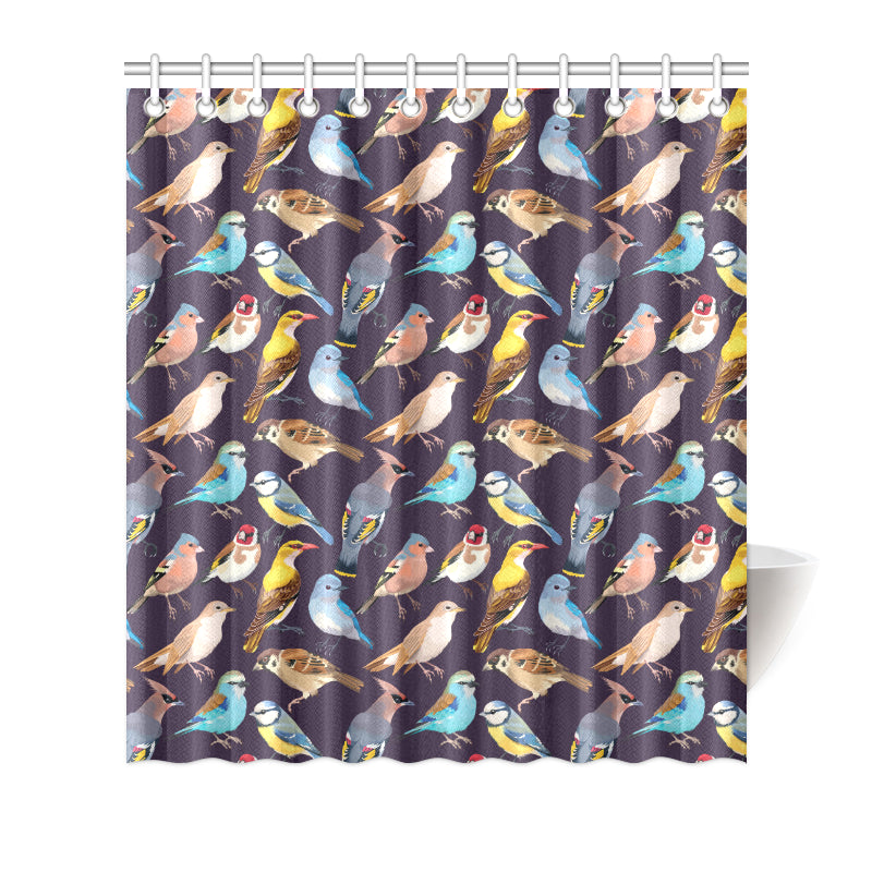 Bird Cute Print Pattern Shower Curtain