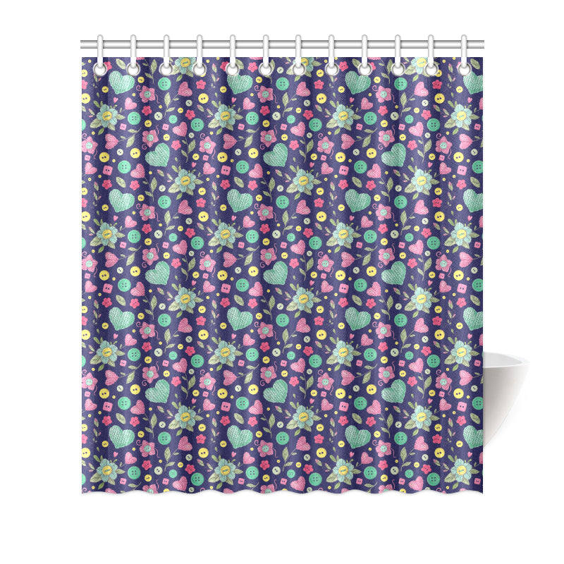 Crochet Pattern Print Design 02 Shower Curtain
