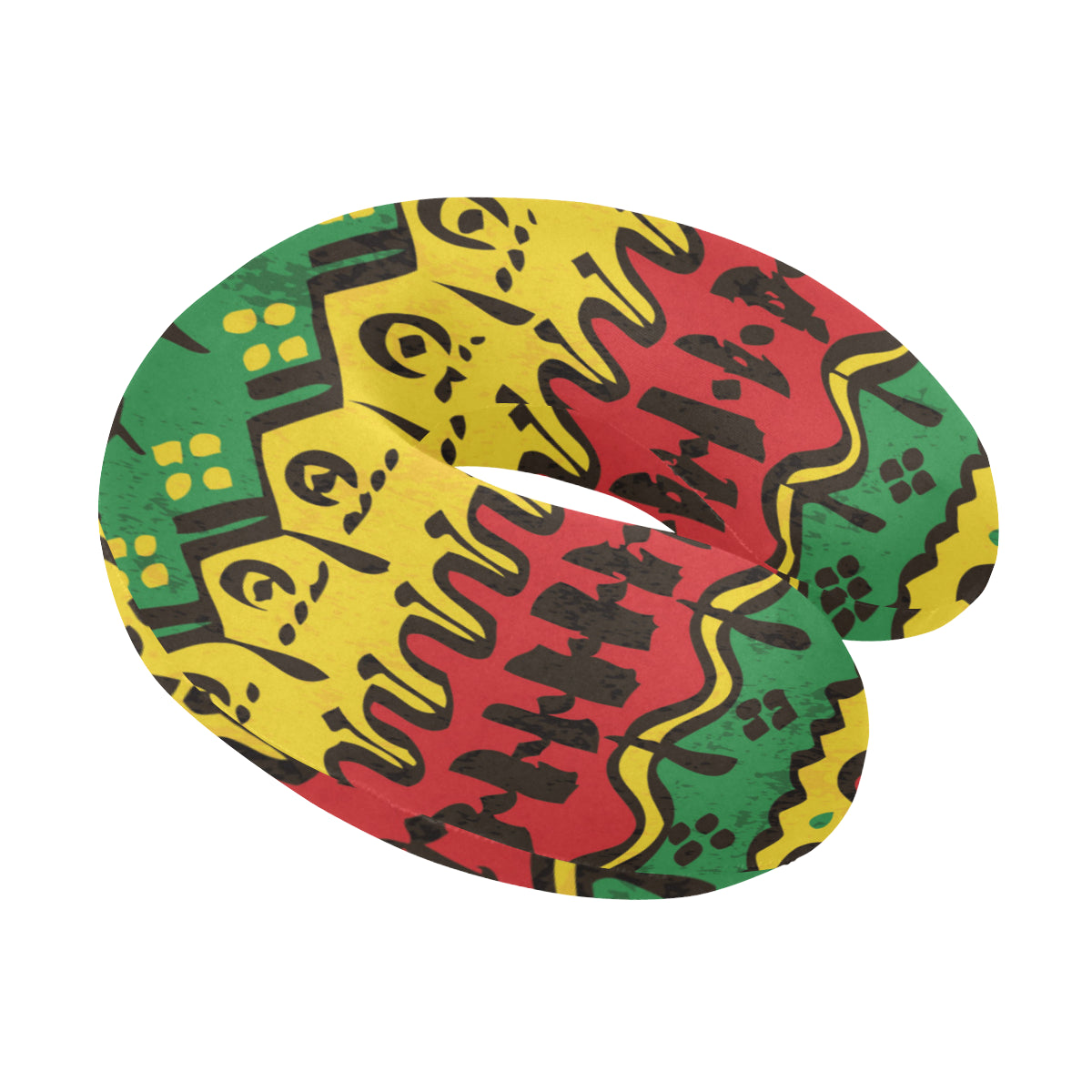 Rasta Pattern Print Design A01 U-Shaped Travel Neck Pillow