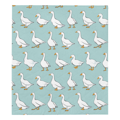 Goose Pattern Print Design 02 Premium Quilt