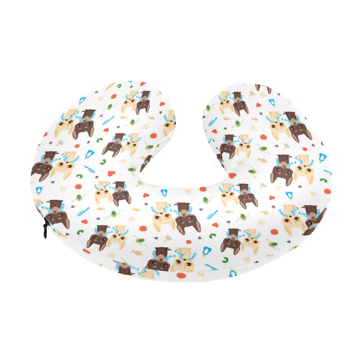 Chihuahua Pattern Print Design 06 U-Shaped Travel Neck Pillow