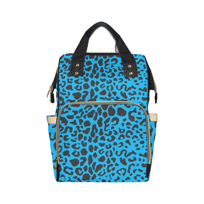 Cheetah Blue Print Pattern Diaper Bag Backpack