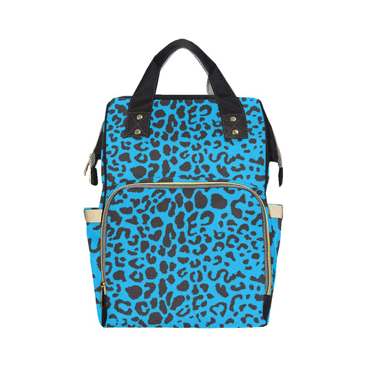Cheetah Blue Print Pattern Diaper Bag Backpack