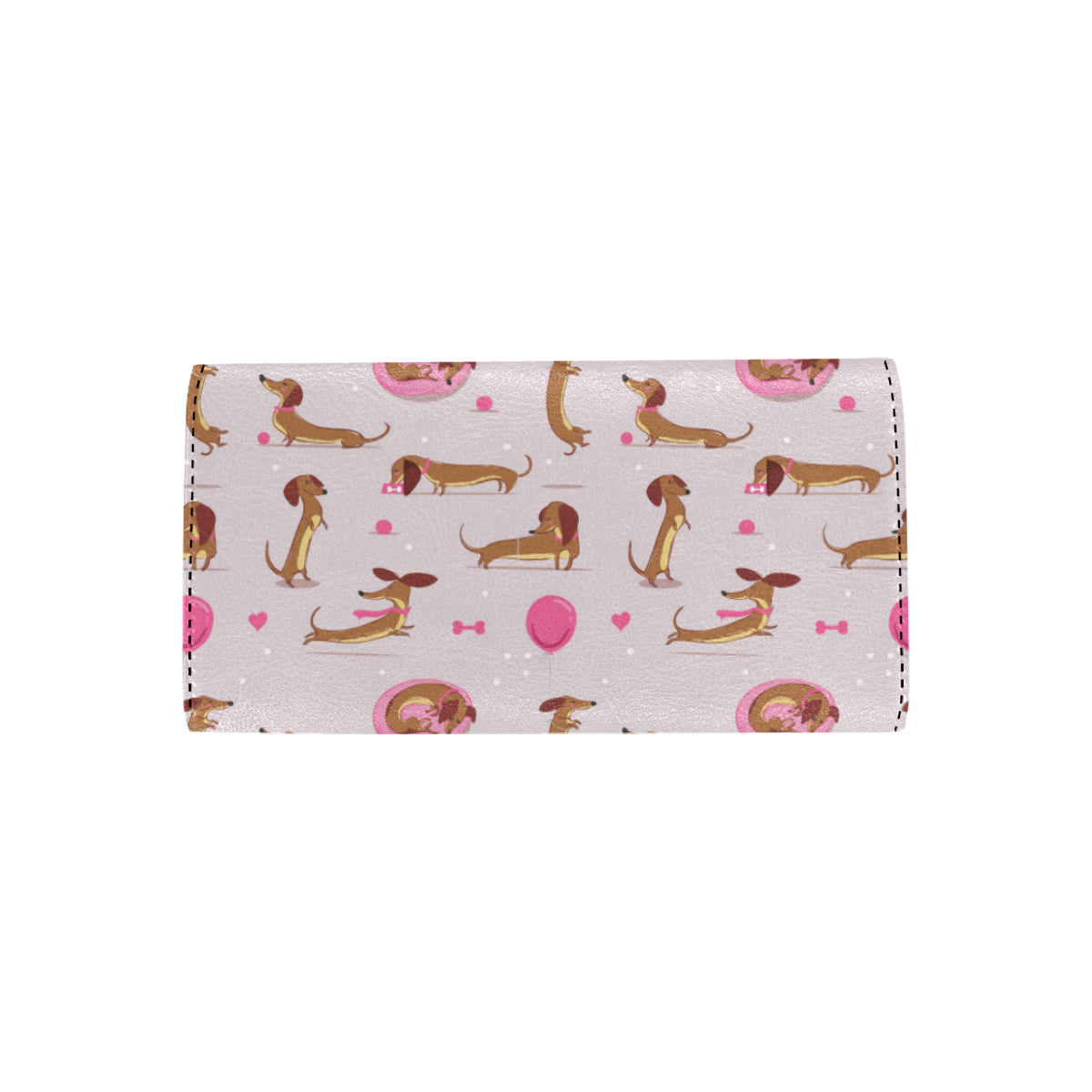 Dachshund Pattern Print Design 10 Women's Trifold Wallet