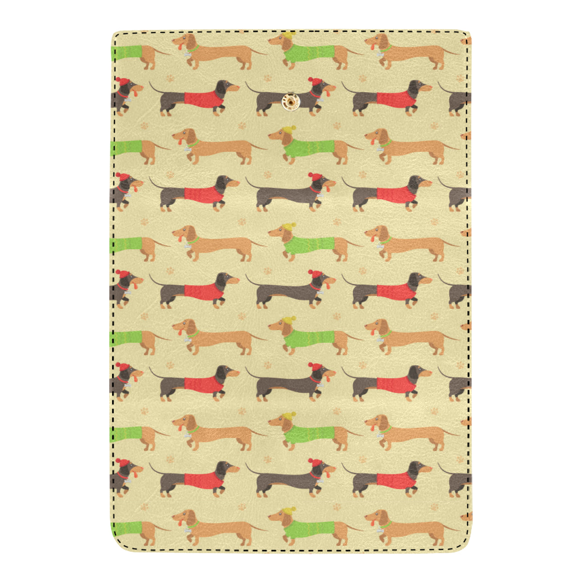 Dachshund Pattern Print Design 06 Women's Trifold Wallet