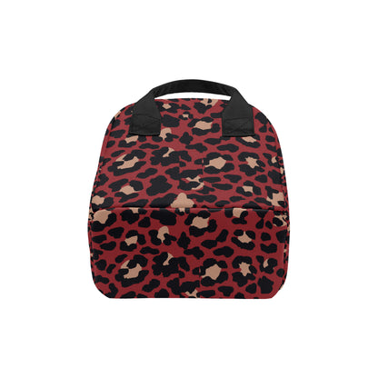 Cheetah Red Print Pattern Insulated Lunch Bag