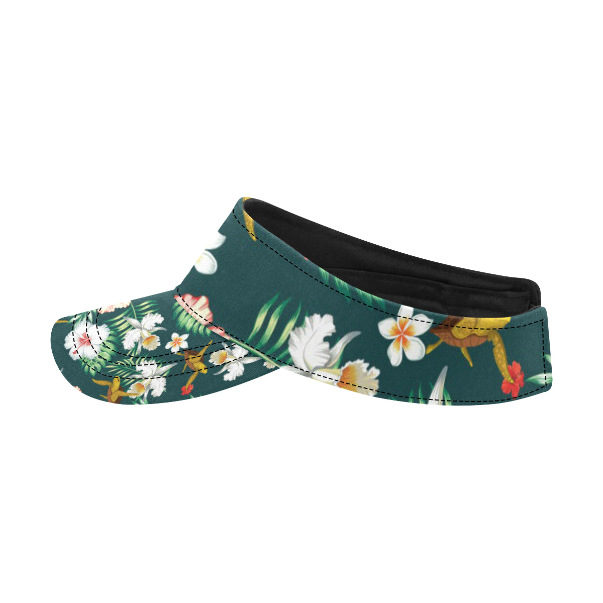 Hawaiian Flower Design with SeaTurtle Print Unisex Sun Visor
