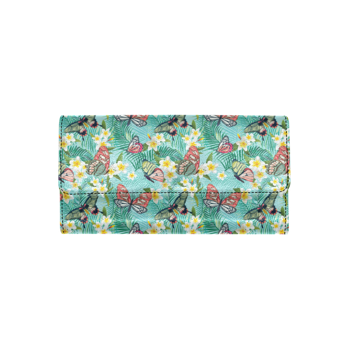 Butterfly Pattern Print Design 09 Women's Trifold Wallet