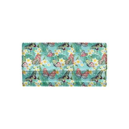 Butterfly Pattern Print Design 09 Women's Trifold Wallet