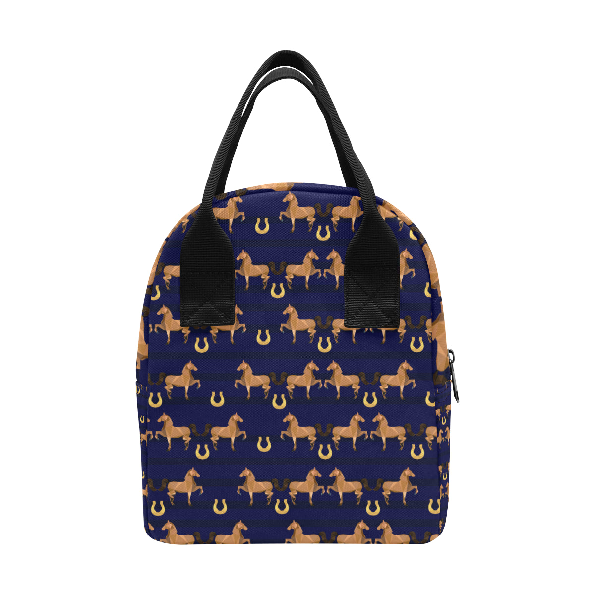 Horse Luxury Themed Pattern Print Insulated Lunch Bag
