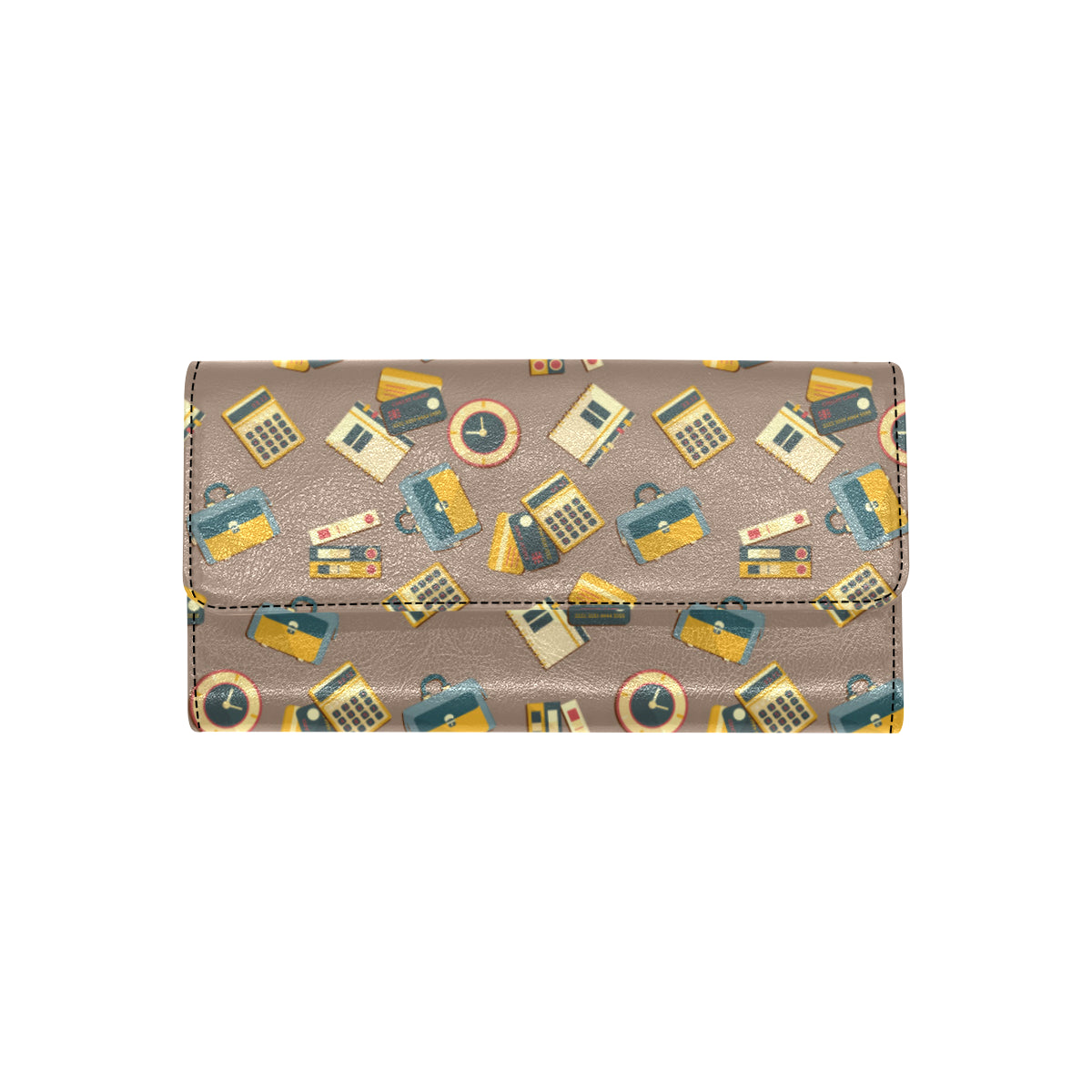 Accounting Financial Pattern Print Design 03 Women's Trifold Wallet