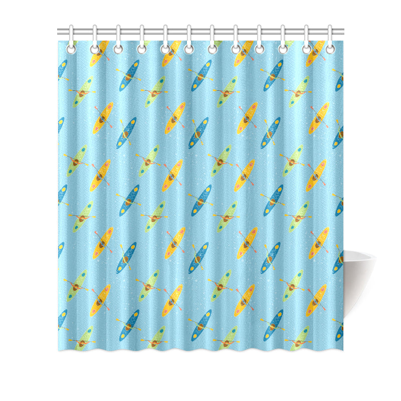 Kayak Pattern Print Design 04 Shower Curtain