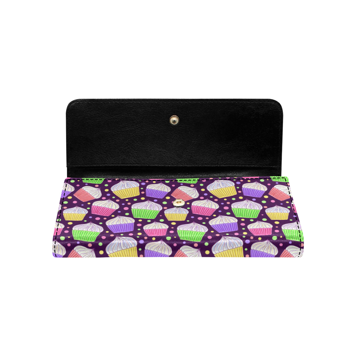 Cupcake Pattern Print Design CP07 Women's Trifold Wallet