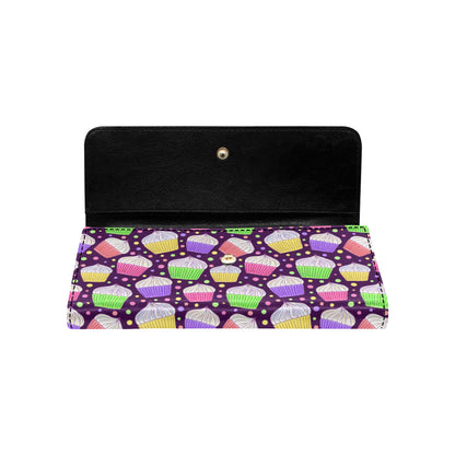 Cupcake Pattern Print Design CP07 Women's Trifold Wallet