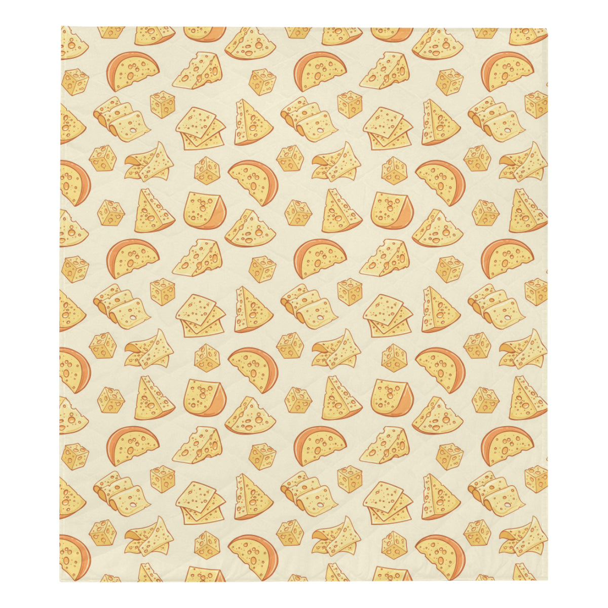 Cheese Pattern Print Design 01 Premium Quilt