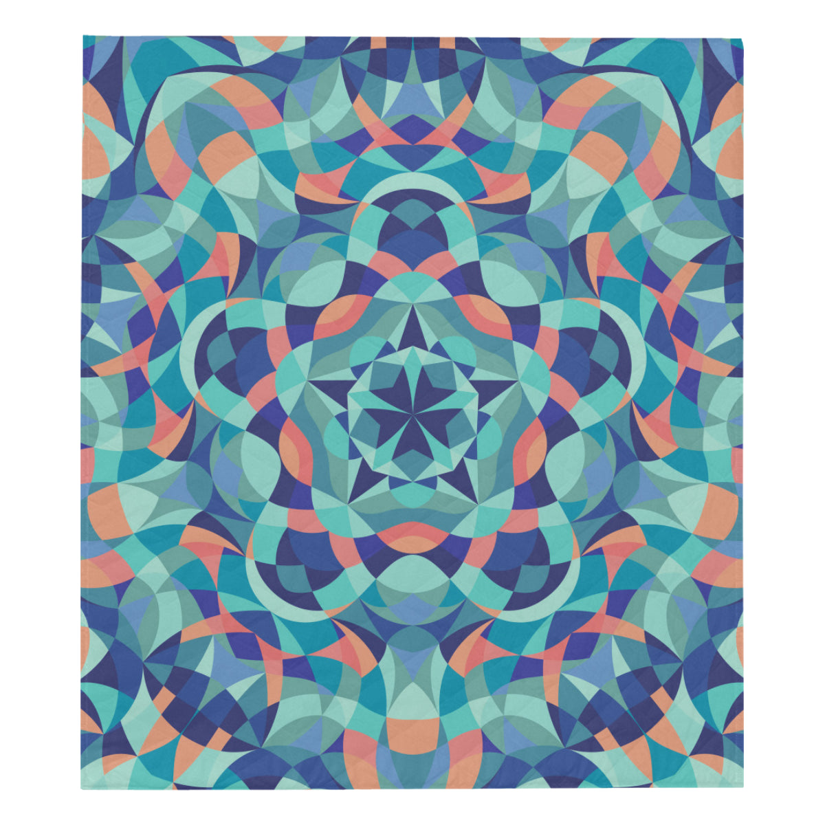 Kaleidoscope Pattern Print Design 03 Premium Quilt