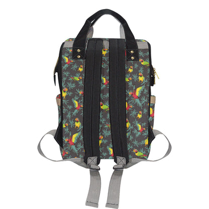 Parrot Themed Print Diaper Bag Backpack